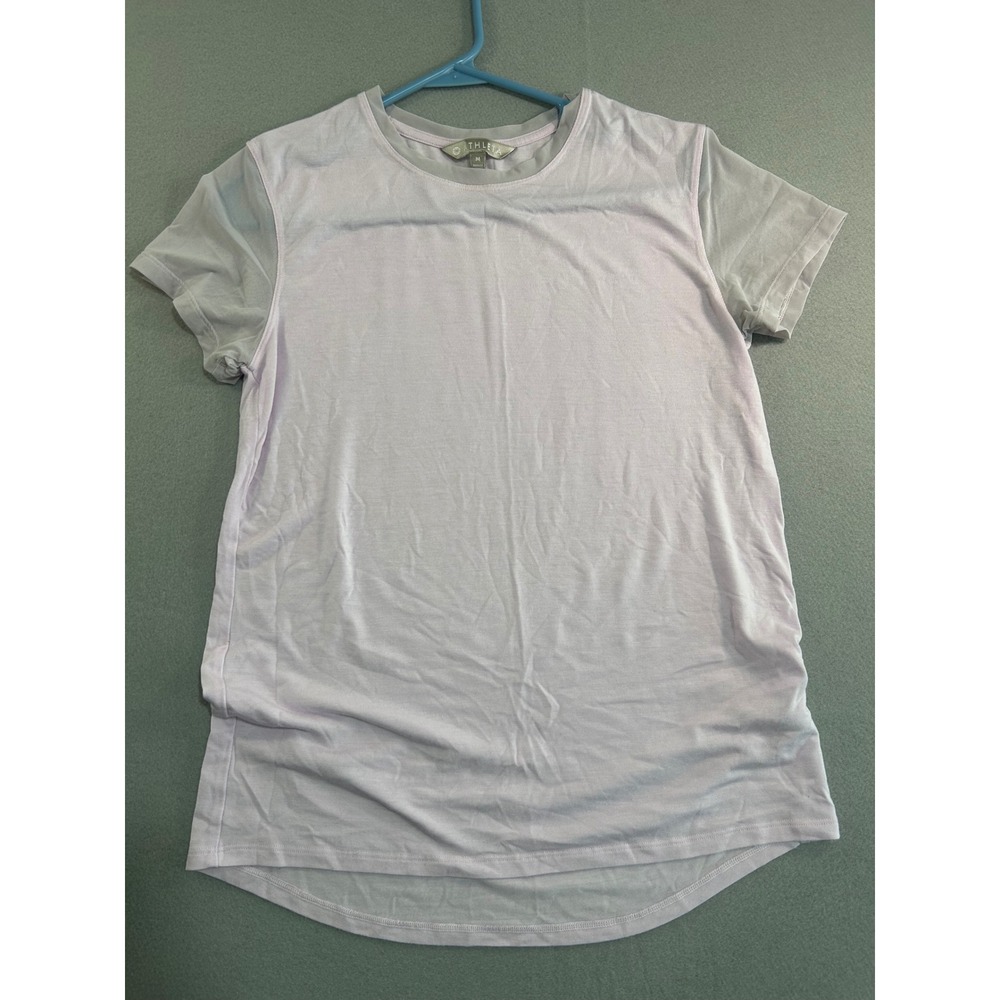 Athleta T-Shirt Womens Medium Cloudlight Hybrid Lavender Mesh Sleeve Modal Top